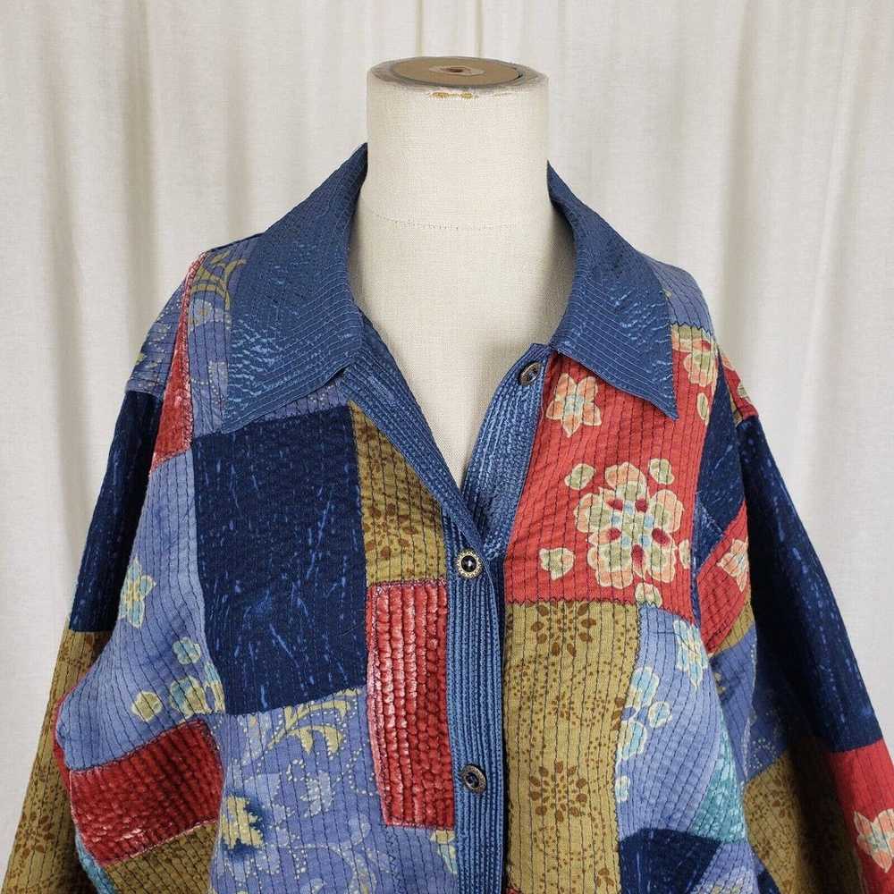 Alfred Dunner Patchwork Quilted Button Up Jacket … - image 3