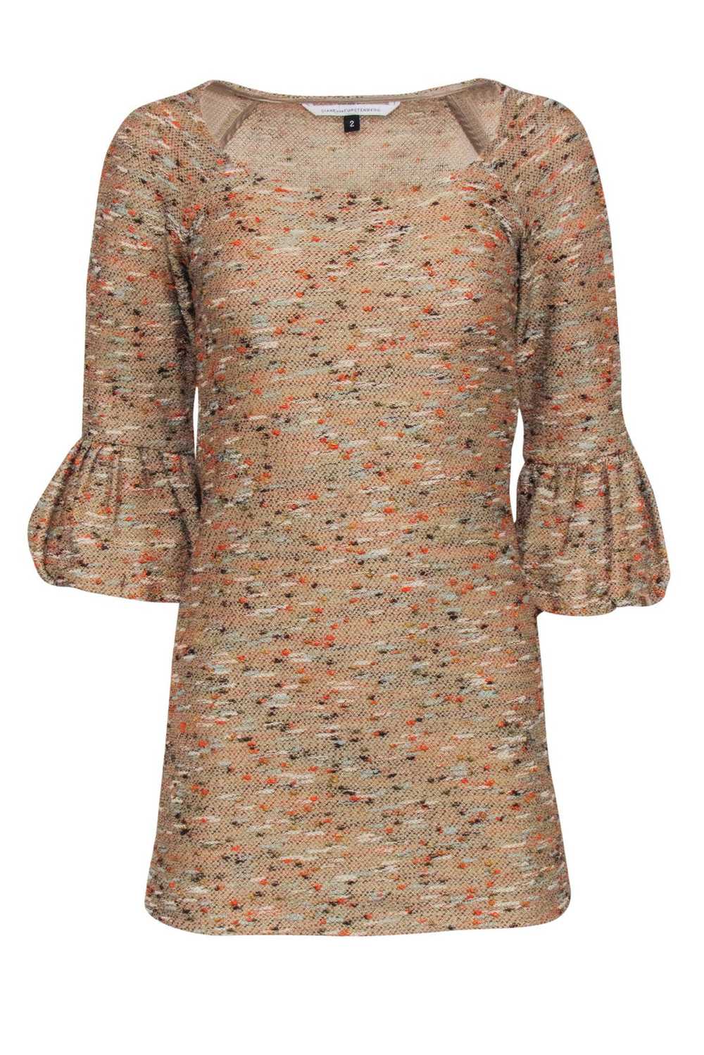 Diane von Furstenberg - Tan & Multi Color Tweed B… - image 1