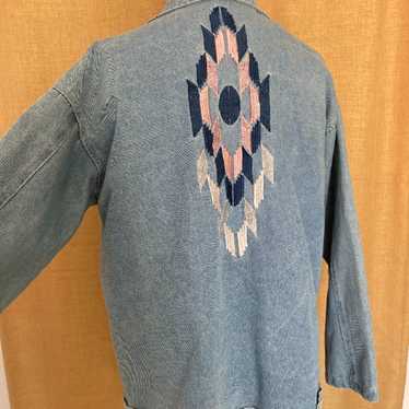 Moop Vintage Denim Embroidered Jacket - image 1