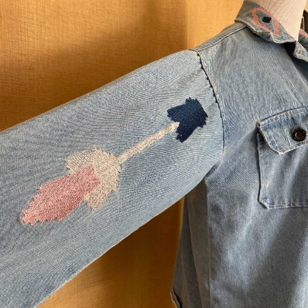 Moop Vintage Denim Embroidered Jacket - image 3