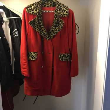 Red Cheetah print vintage jacket coat