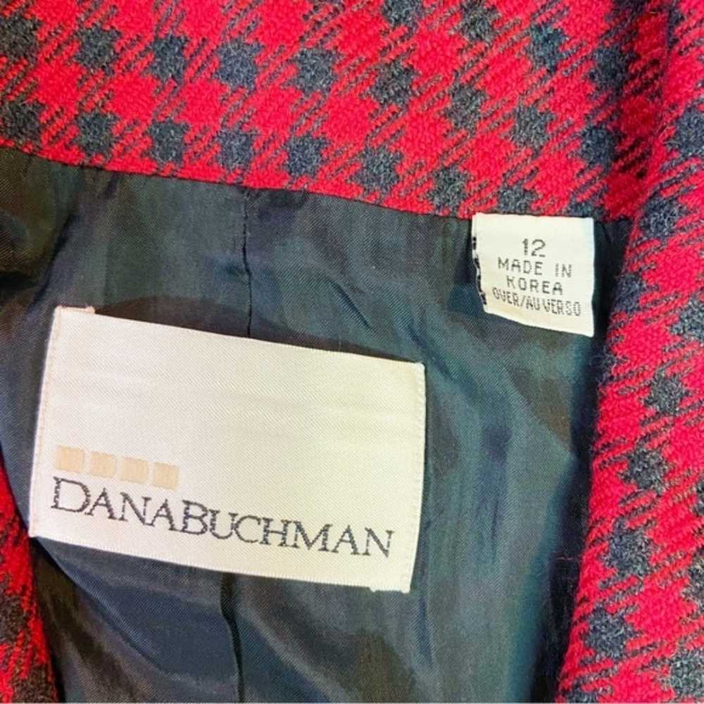 Dana Buchman vintage checkered plaid red black wo… - image 9
