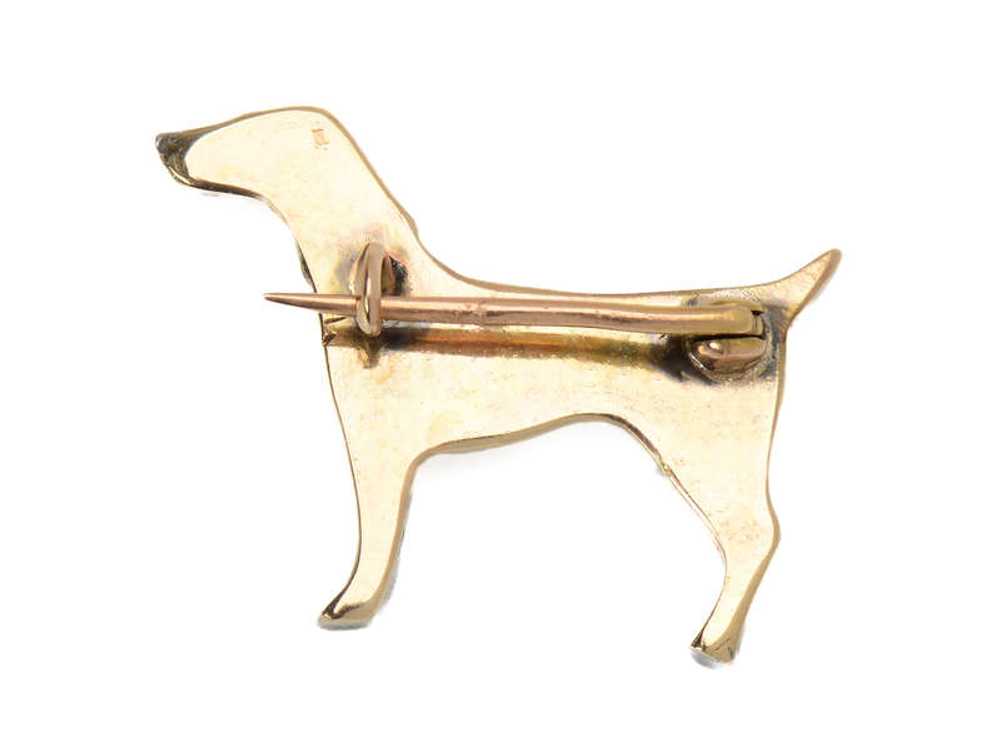 Puppy Love - Antique Diamond Dog Brooch - image 6