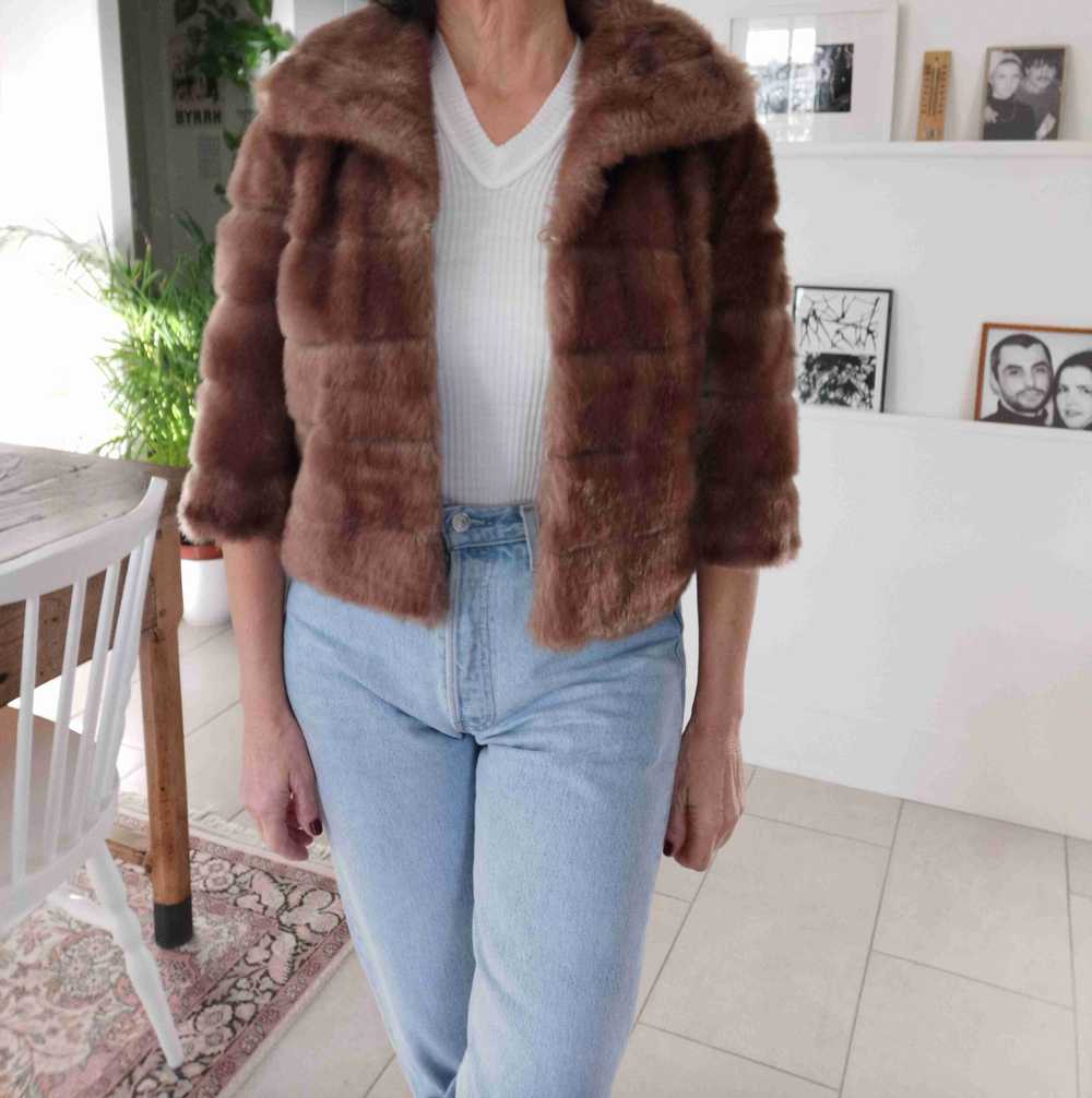 Fur jacket - Cropped jacket in 60's fawn fur Made… - image 2