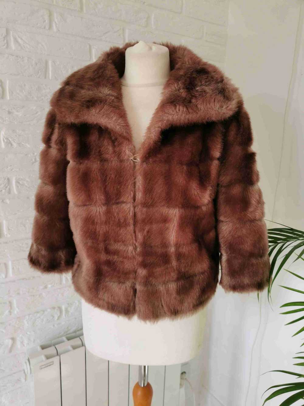 Fur jacket - Cropped jacket in 60's fawn fur Made… - image 6