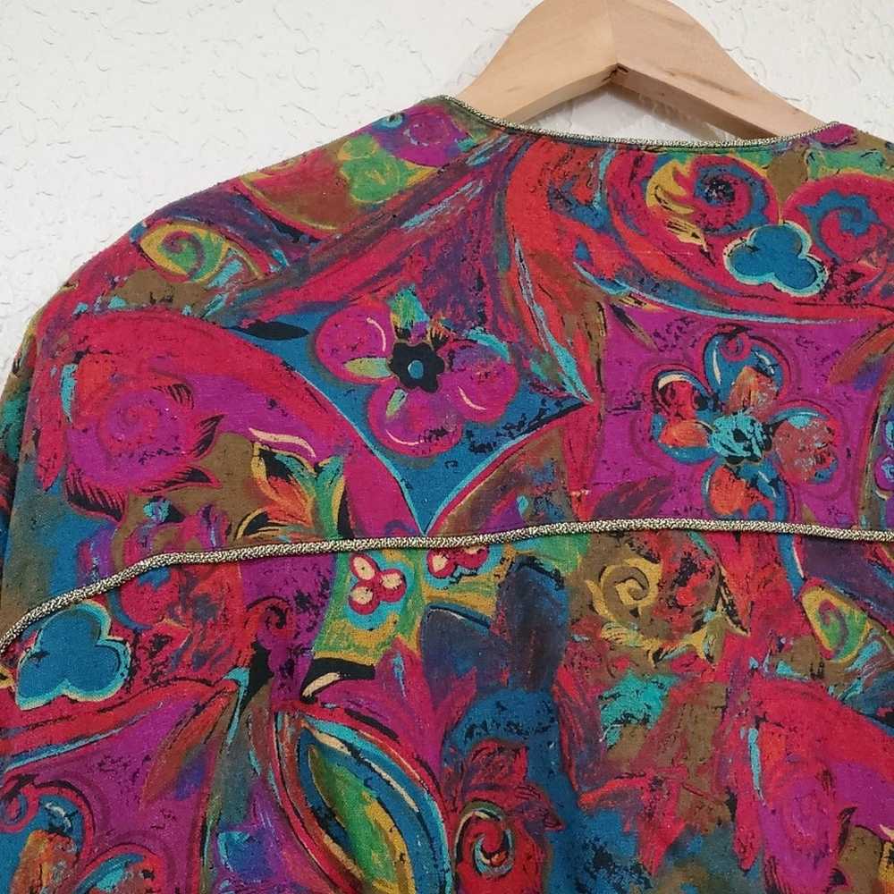 Vintage Georgiou Abstract Bright 100% Silk Full H… - image 11