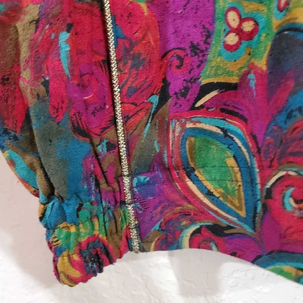 Vintage Georgiou Abstract Bright 100% Silk Full H… - image 7