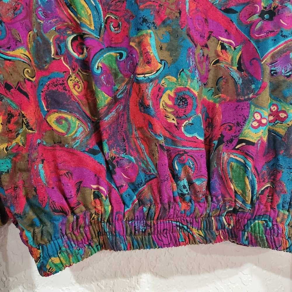 Vintage Georgiou Abstract Bright 100% Silk Full H… - image 9