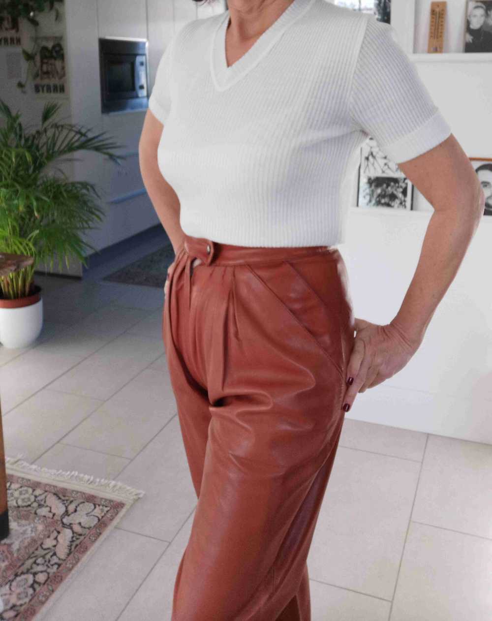 Christian Dior leather pants - Christian Dior lea… - image 5