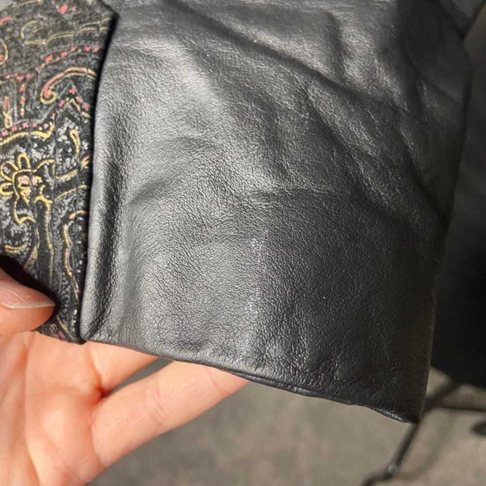 Vintage 1980s Black Leather Crop Jacket - image 8