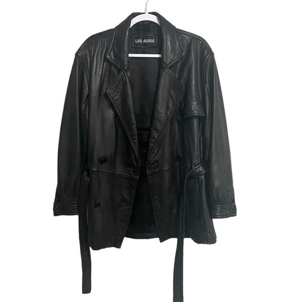 Vintage Luis Alvear Tie Waist Real Leather Jacket - image 2