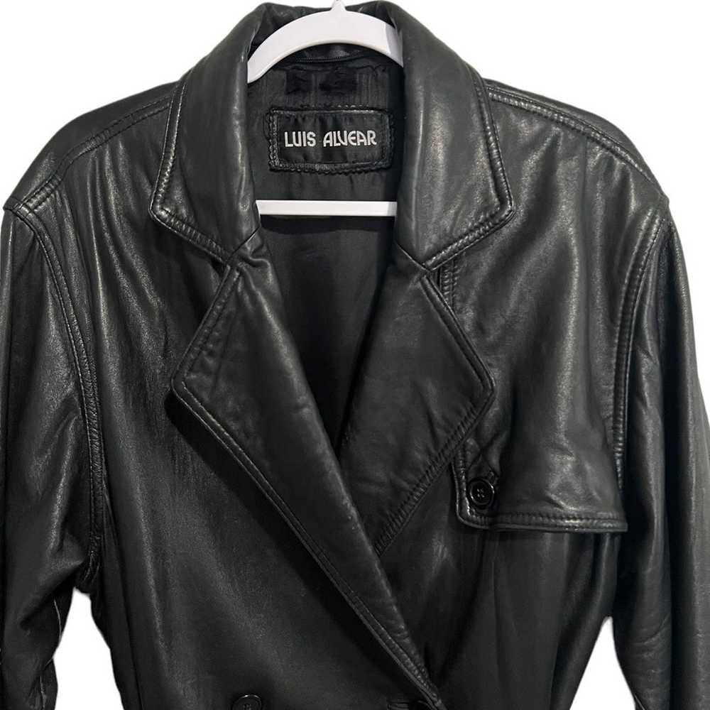 Vintage Luis Alvear Tie Waist Real Leather Jacket - image 3