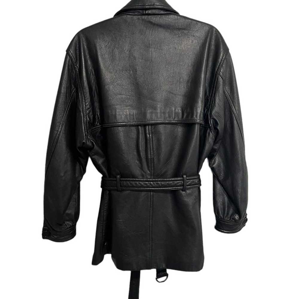 Vintage Luis Alvear Tie Waist Real Leather Jacket - image 4