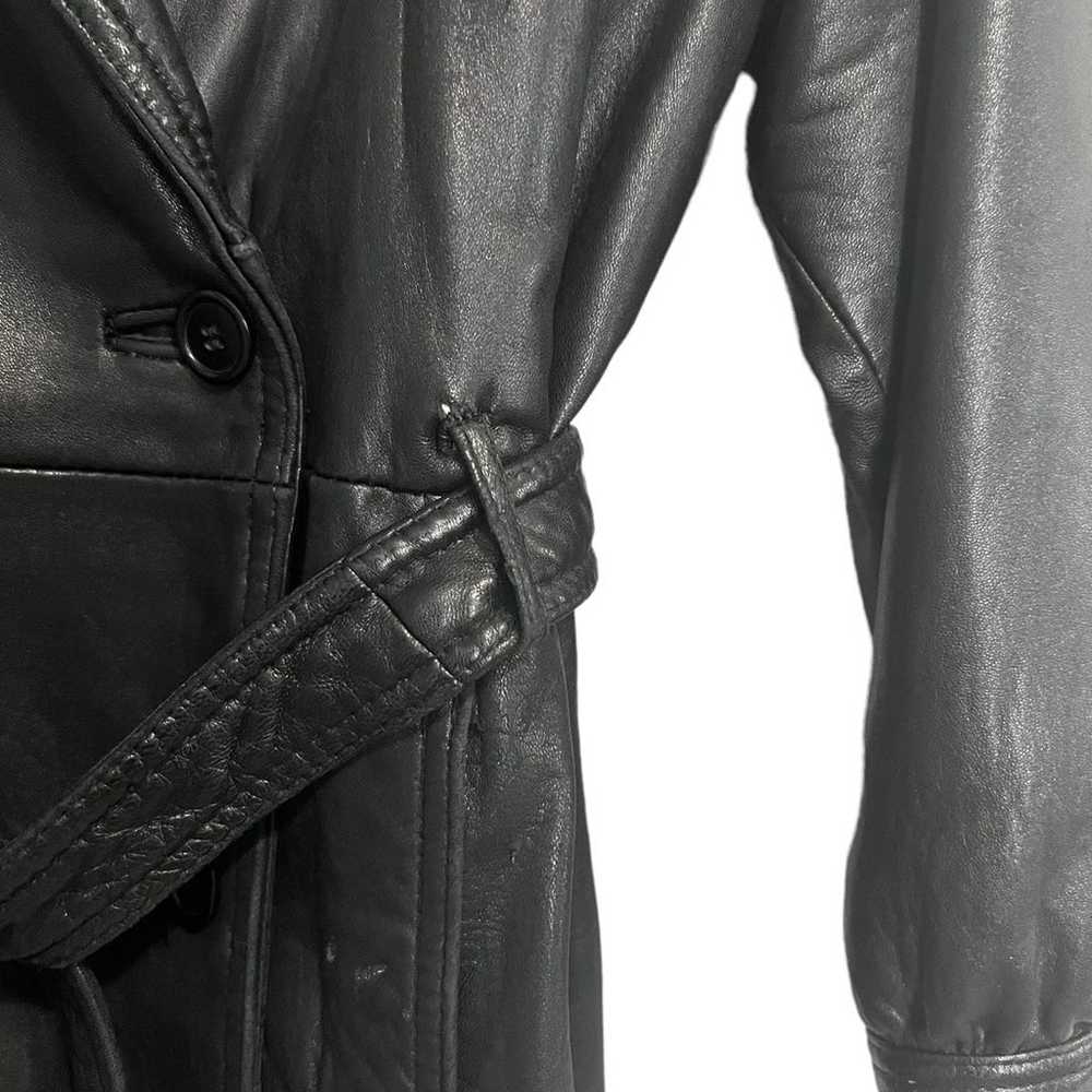 Vintage Luis Alvear Tie Waist Real Leather Jacket - image 5