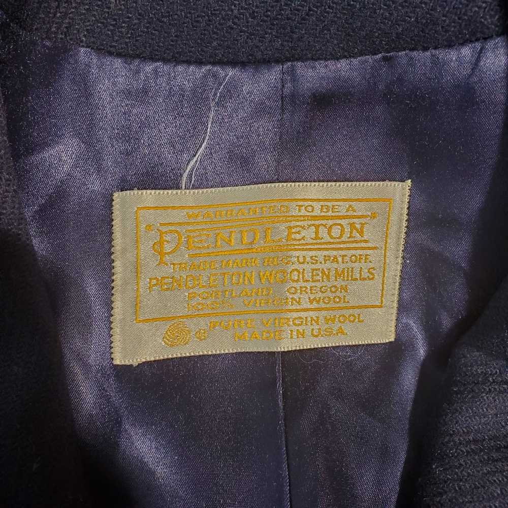 Vintage Pendleton Pea Coat Navy Blue Vir - image 7