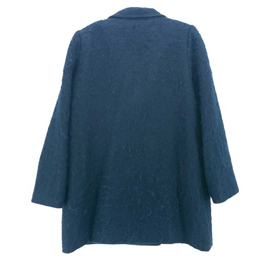 Vintage Dark Teal Blue Fuzzy Mohair Jacket Coat G… - image 3