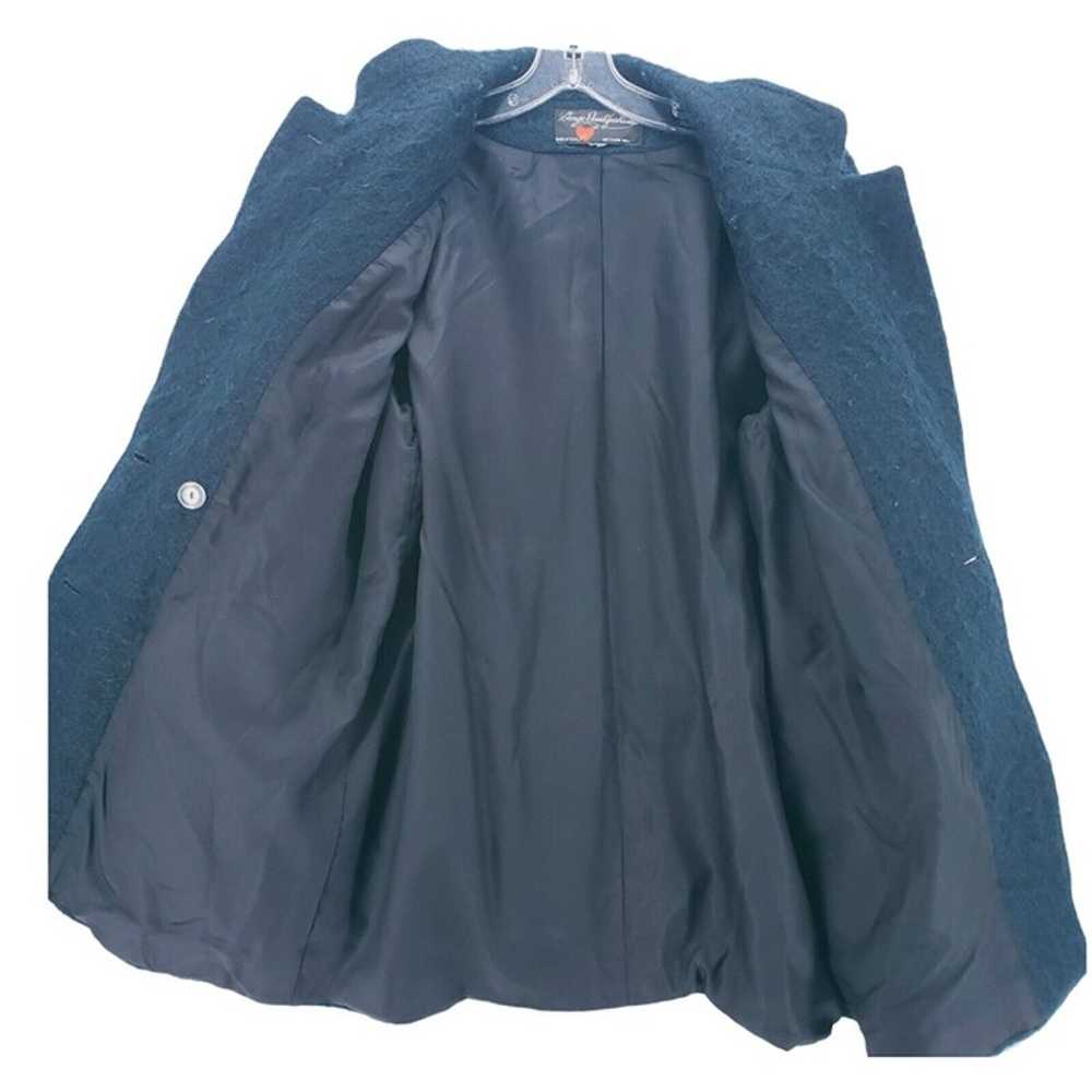 Vintage Dark Teal Blue Fuzzy Mohair Jacket Coat G… - image 4