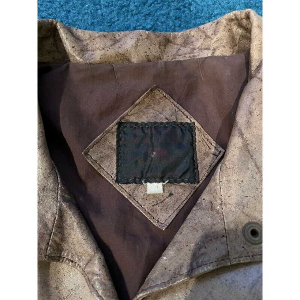 Cuero Legitimo Brown Leather Button Up Jacket for… - image 2