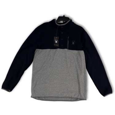 NWT Mens Blue Gray Snap T Long Sleeve Pullover Fl… - image 1