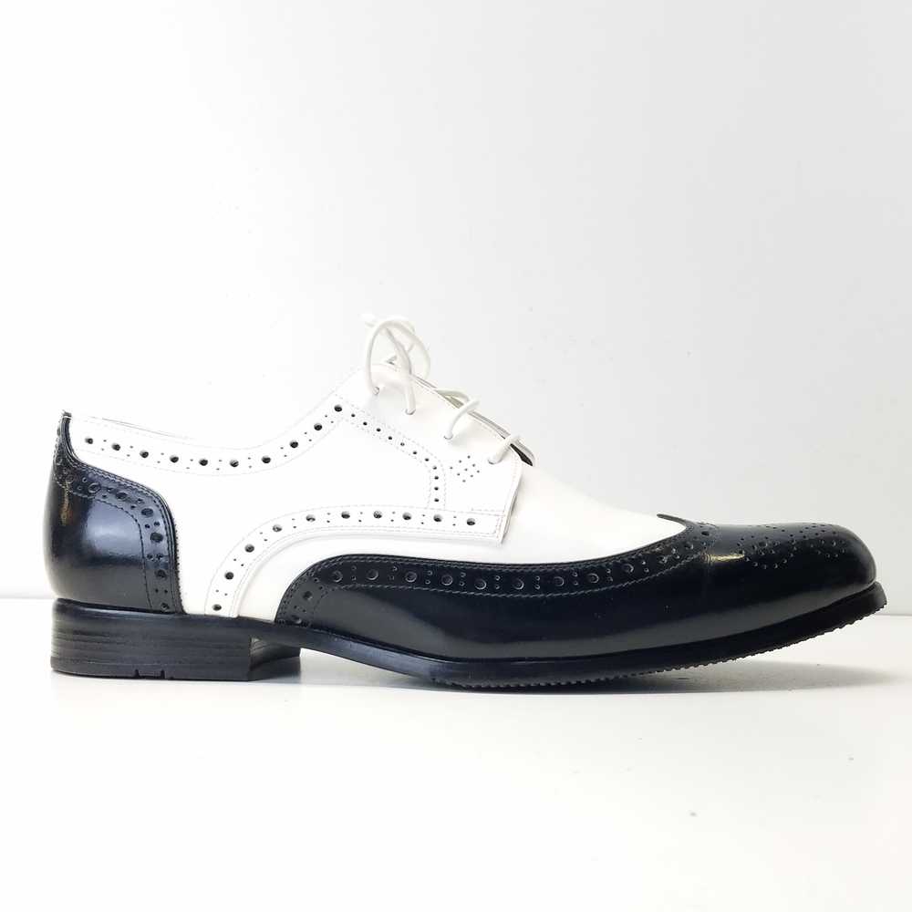 Bespoke Leather Brogue Dress Shoes Black White 8 - image 1
