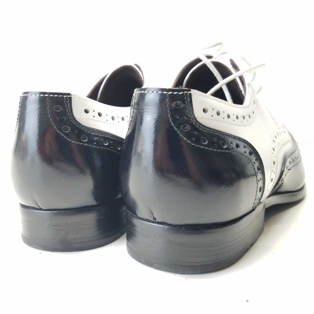 Bespoke Leather Brogue Dress Shoes Black White 8 - image 3