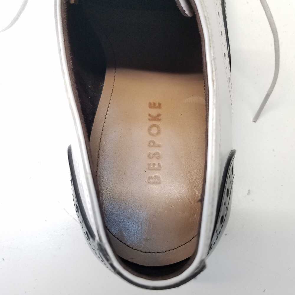 Bespoke Leather Brogue Dress Shoes Black White 8 - image 5
