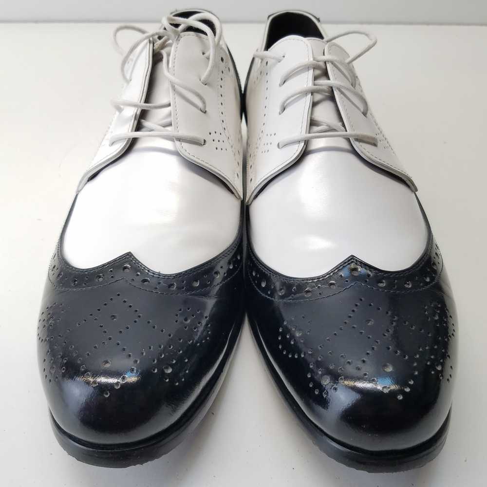 Bespoke Leather Brogue Dress Shoes Black White 8 - image 6