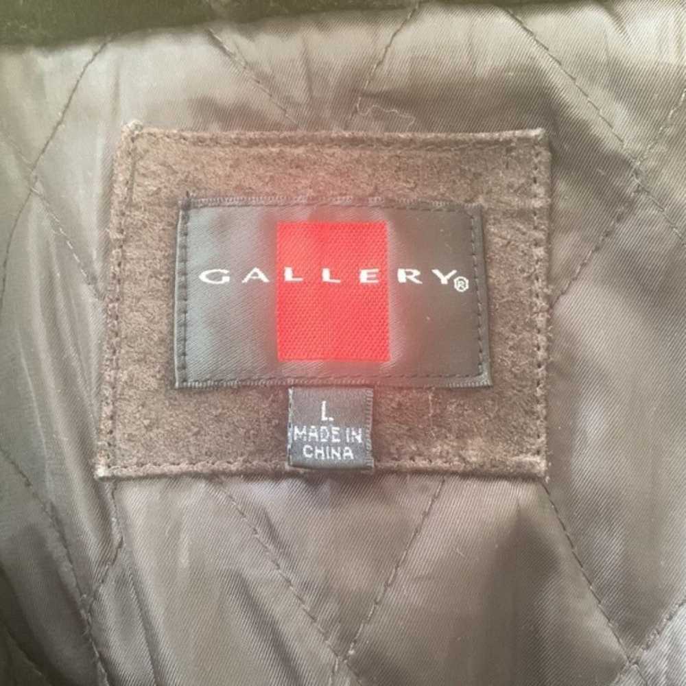 Vintage Gallery Jacket L Brown Fur Trim 100% Leat… - image 3