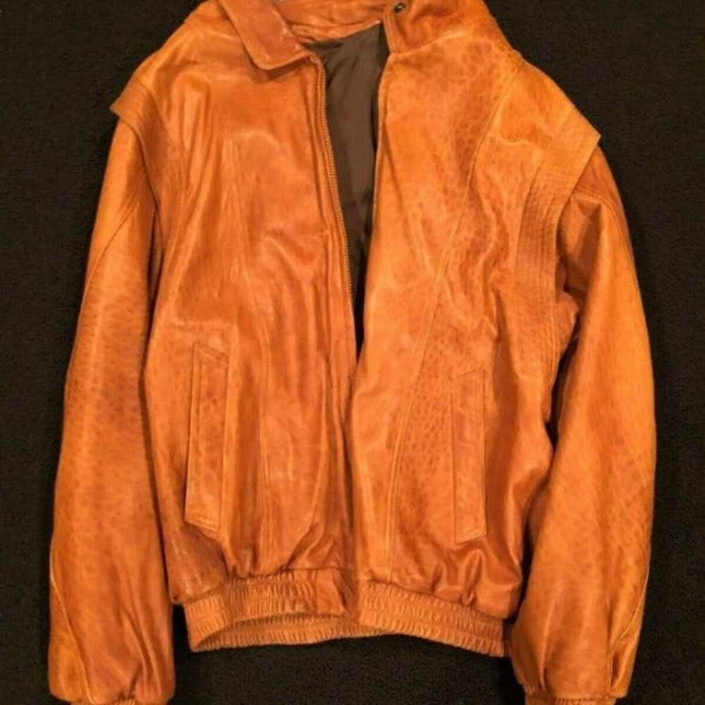 REAL Brown Leather & Brown Fur Bomber - image 3