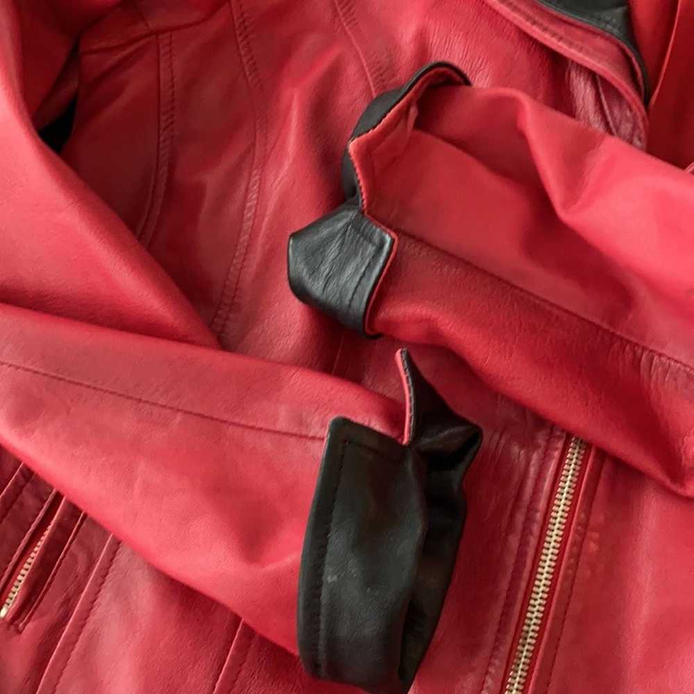Red Leather Jacket Old Florence Size Medium Blaze… - image 12