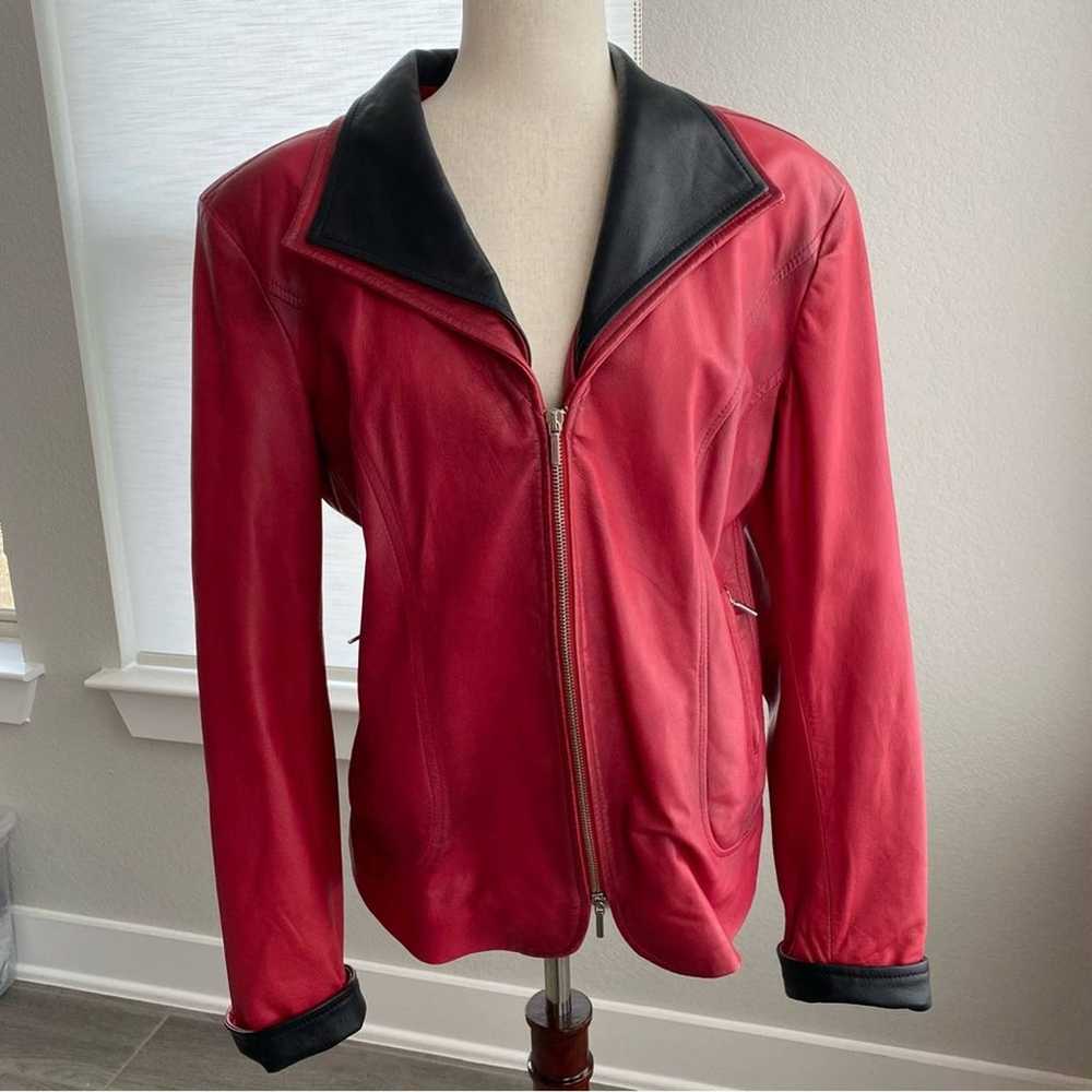 Red Leather Jacket Old Florence Size Medium Blaze… - image 1