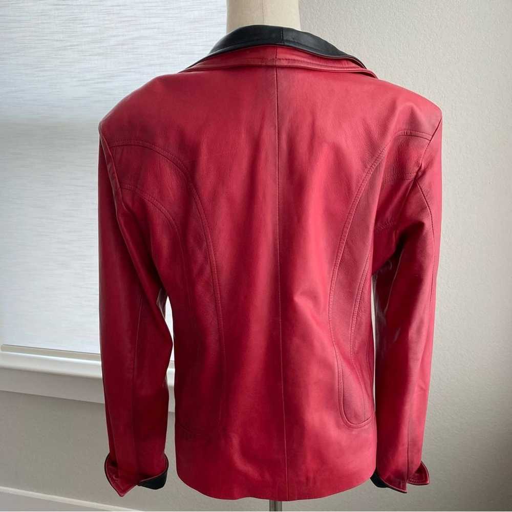Red Leather Jacket Old Florence Size Medium Blaze… - image 7