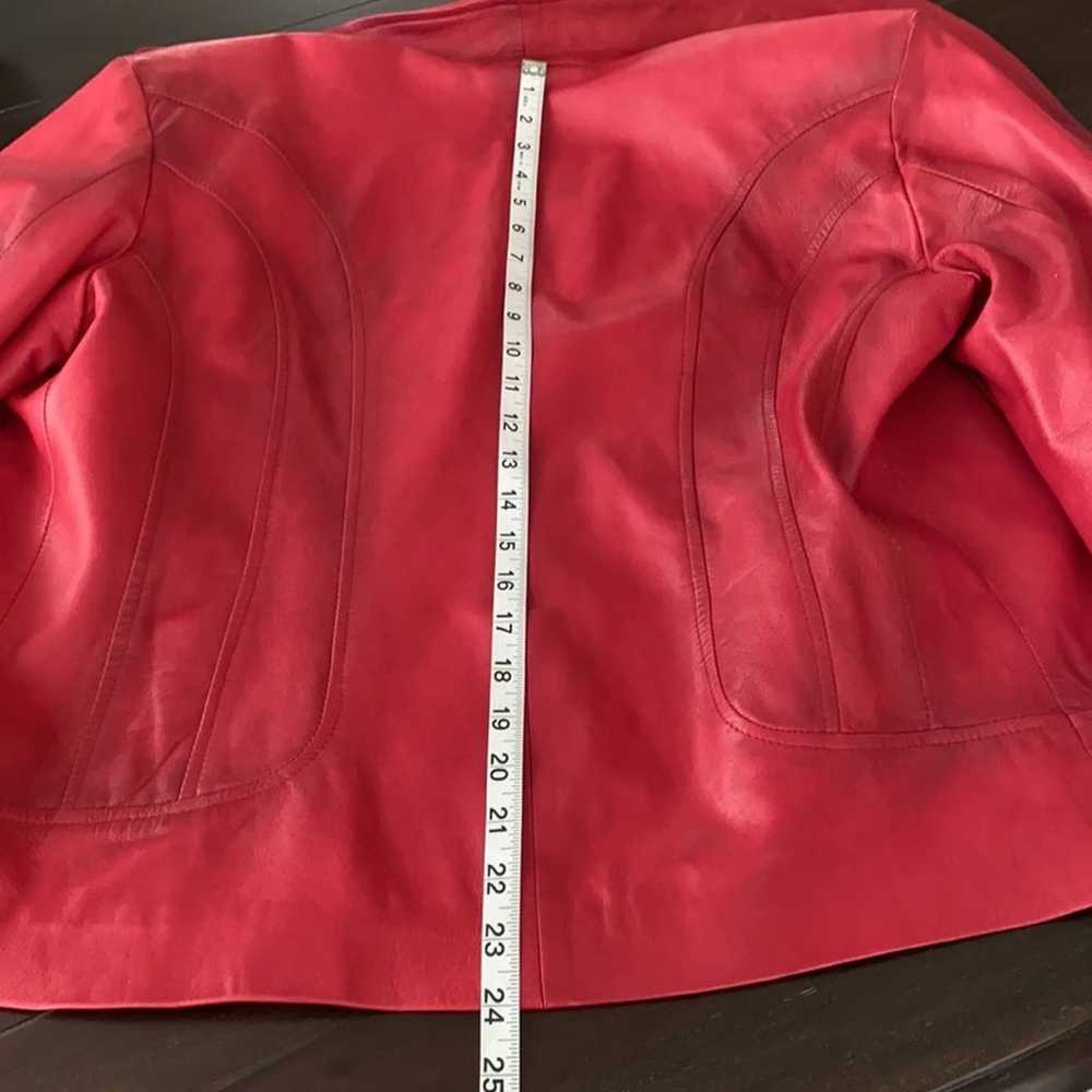 Red Leather Jacket Old Florence Size Medium Blaze… - image 9