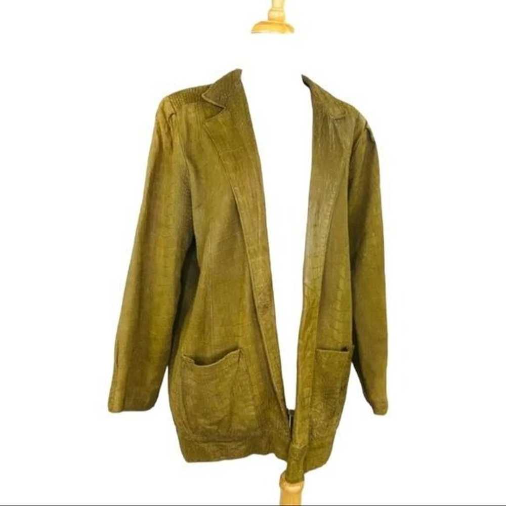 CHRISTIAN LAUREN 80s Suede Leather Jacket Texture… - image 1