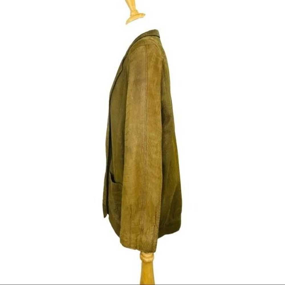 CHRISTIAN LAUREN 80s Suede Leather Jacket Texture… - image 3