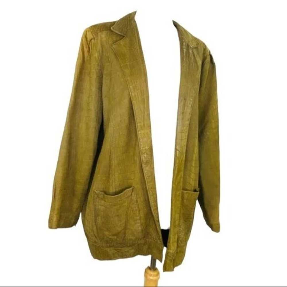 CHRISTIAN LAUREN 80s Suede Leather Jacket Texture… - image 6