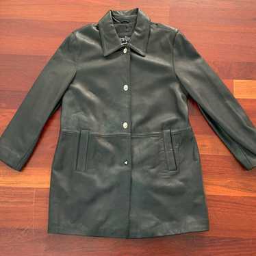 Vintage Leather Trench Coat - image 1