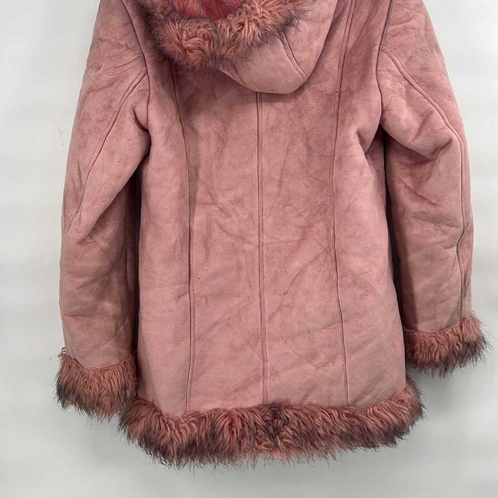 Vintage 70s 90s pink faux fur coat size large - image 11