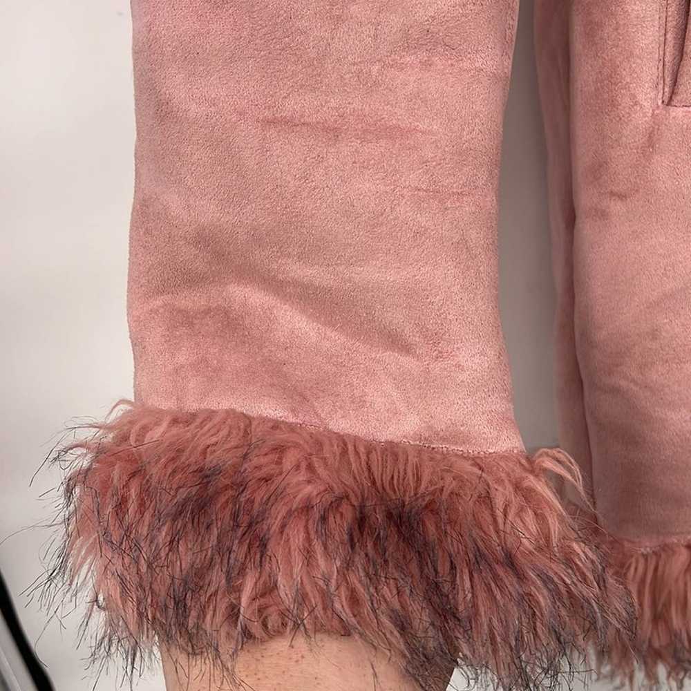 Vintage 70s 90s pink faux fur coat size large - image 3
