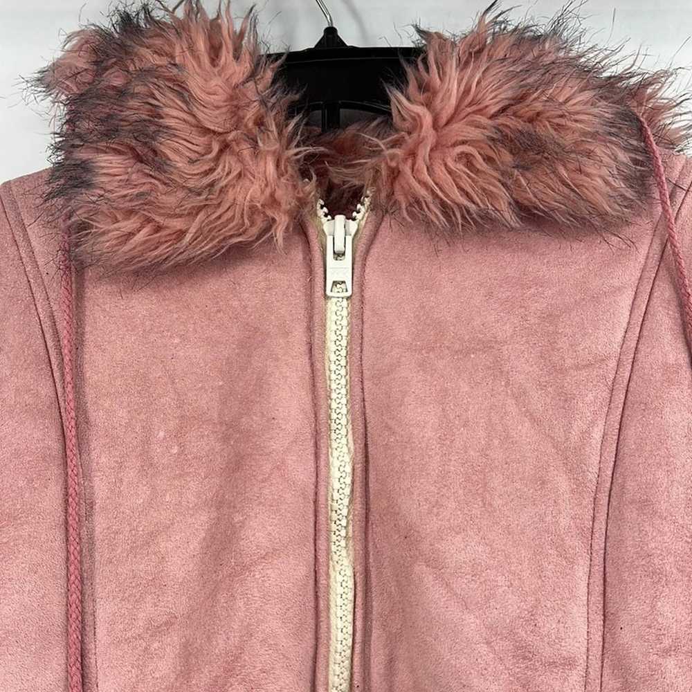 Vintage 70s 90s pink faux fur coat size large - image 4
