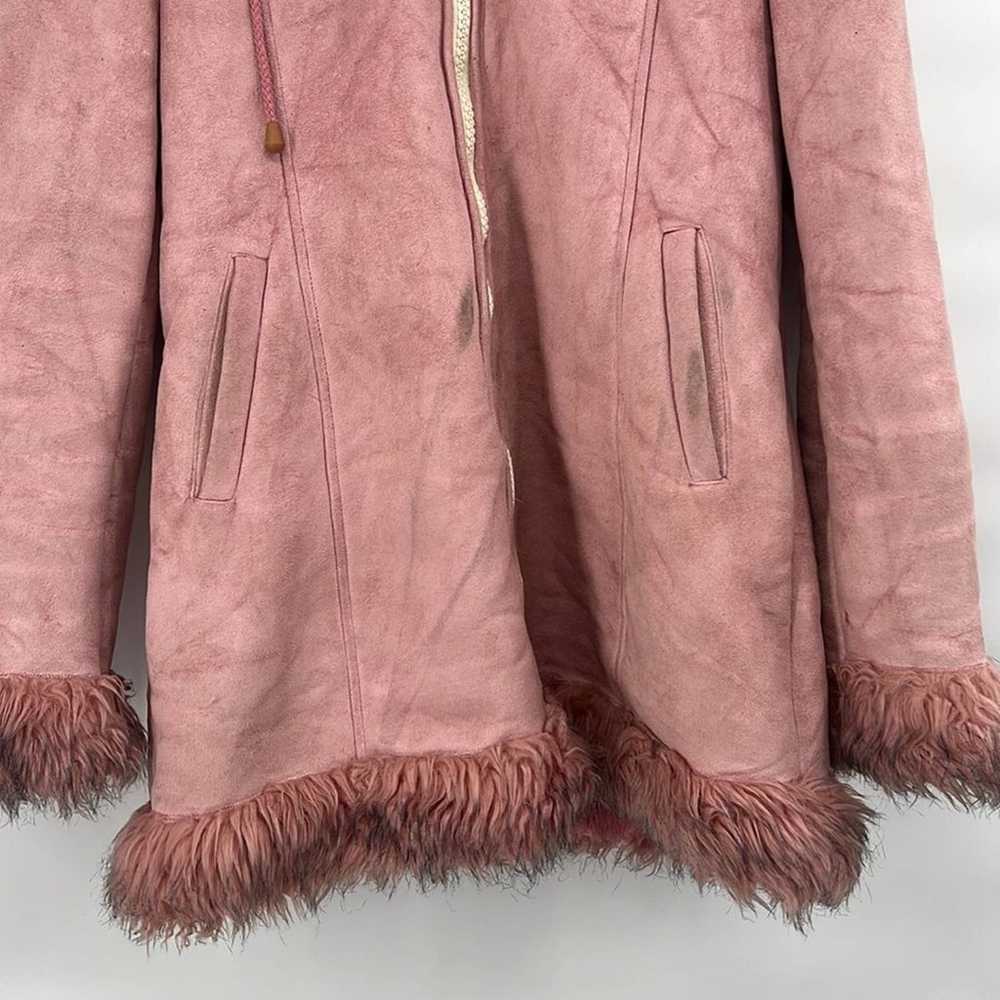 Vintage 70s 90s pink faux fur coat size large - image 5