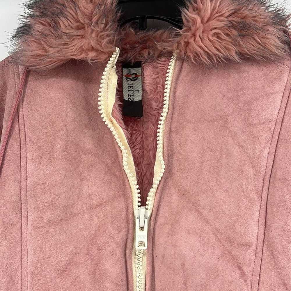 Vintage 70s 90s pink faux fur coat size large - image 9