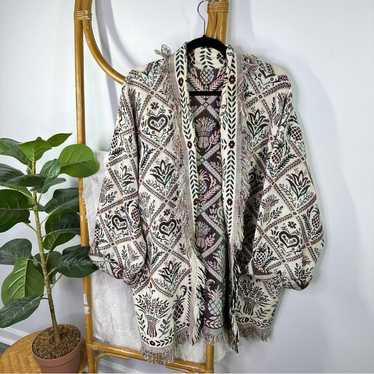 Vintage Goodwin Weavers Tapestry Cardigan Blanket 