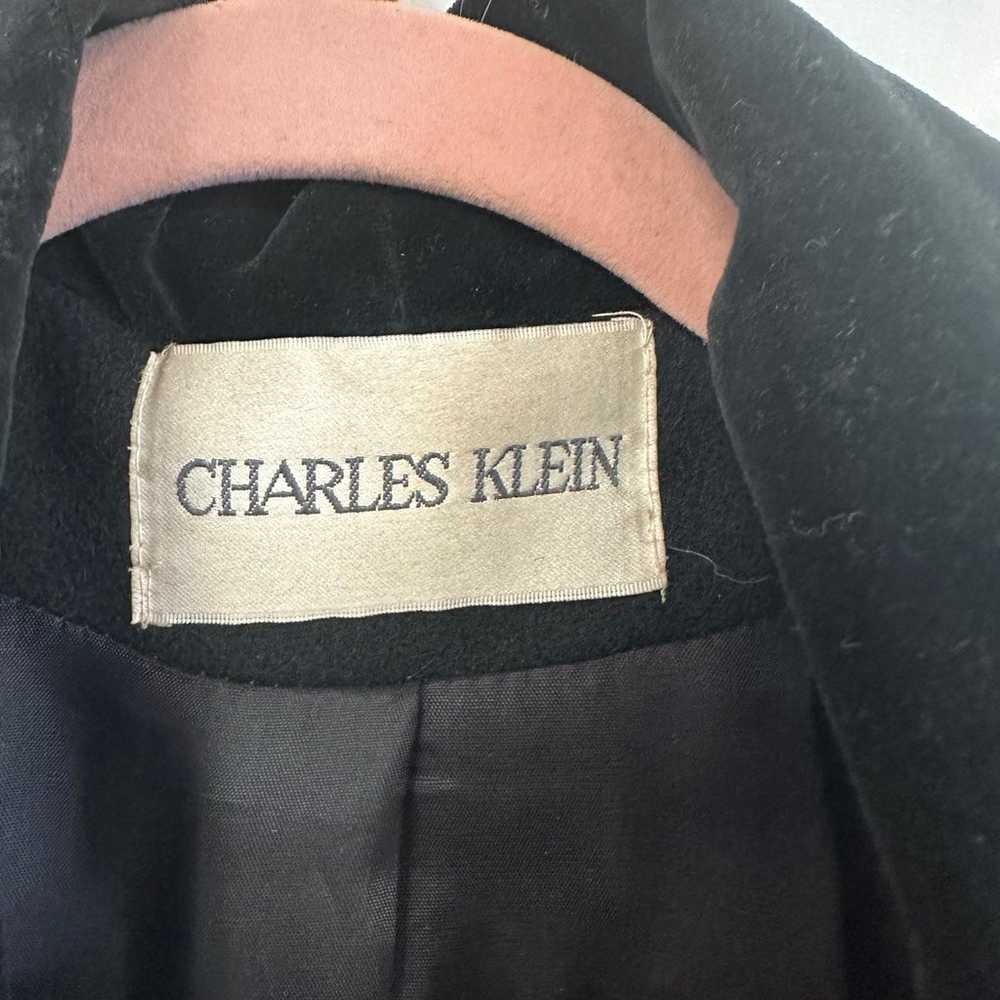 Charles Klein Black Wool Cape Coat - image 2