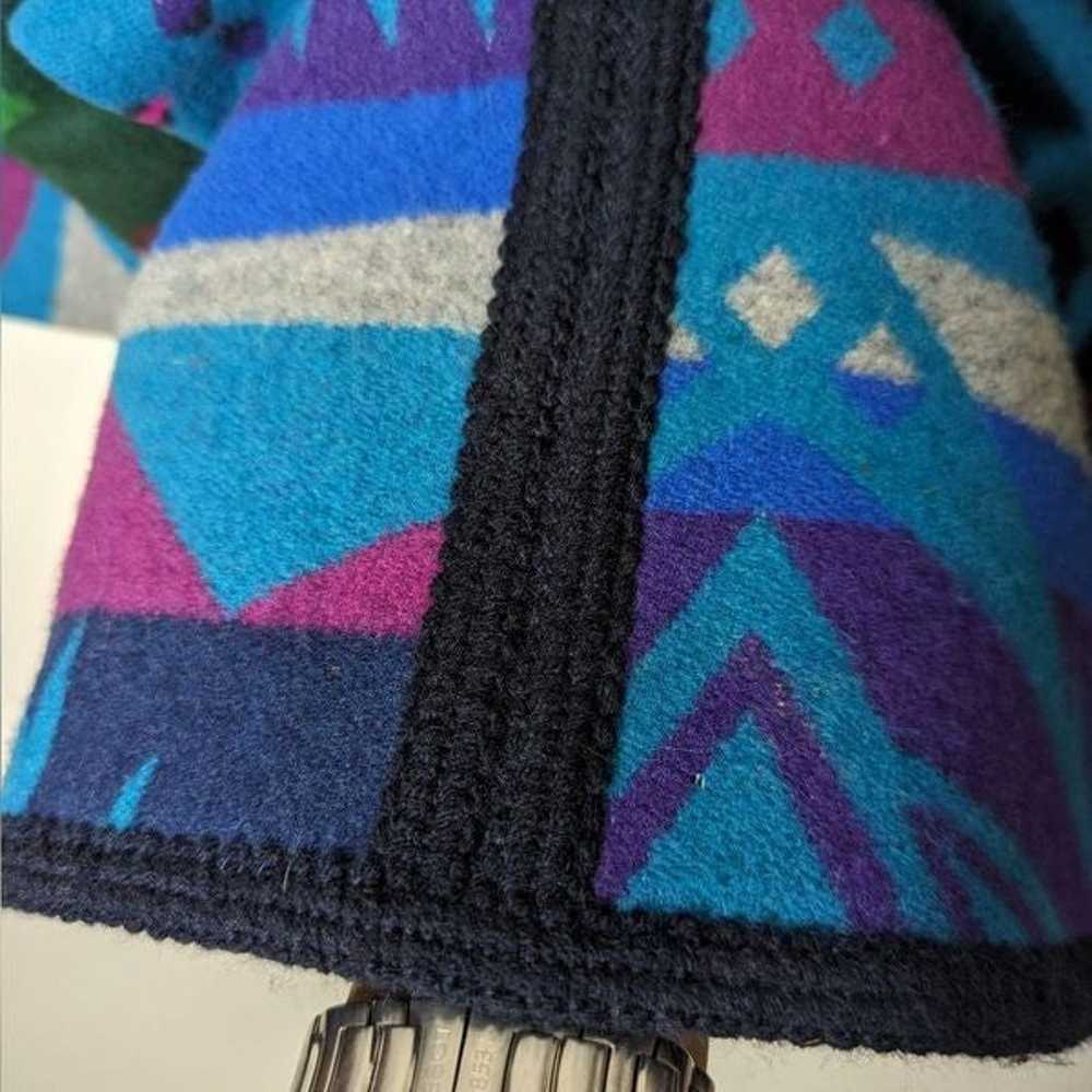 Handmade Pendleton Wool Blanket Coat Blue Cheyenn… - image 11