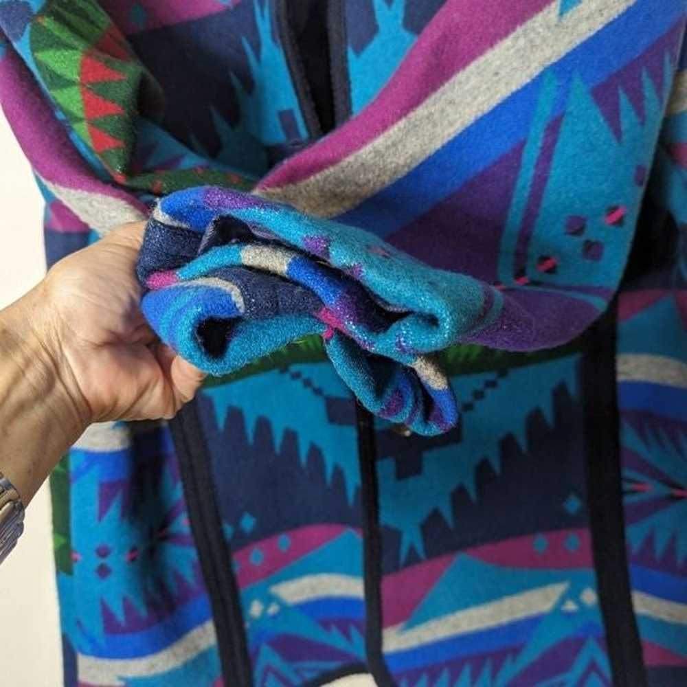 Handmade Pendleton Wool Blanket Coat Blue Cheyenn… - image 12