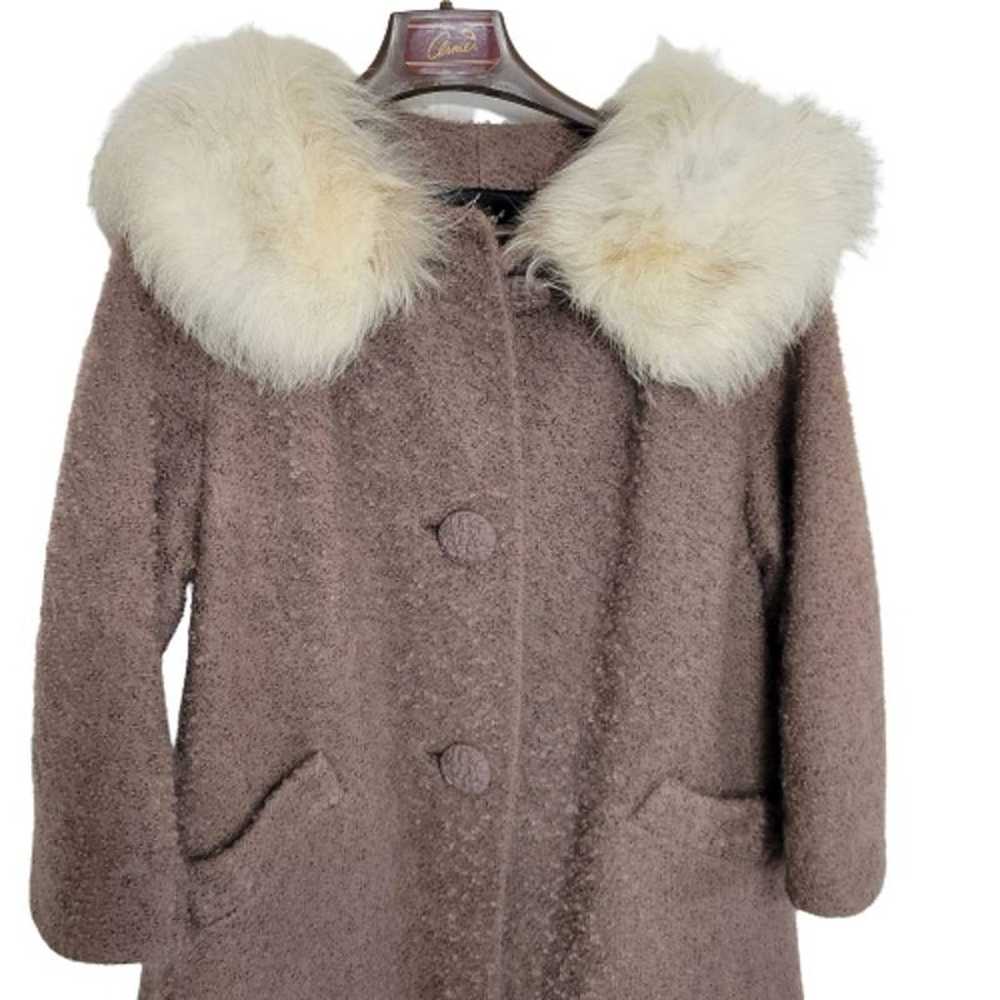 1960s Vintage Wool Mauve Mod Overcoat - image 2