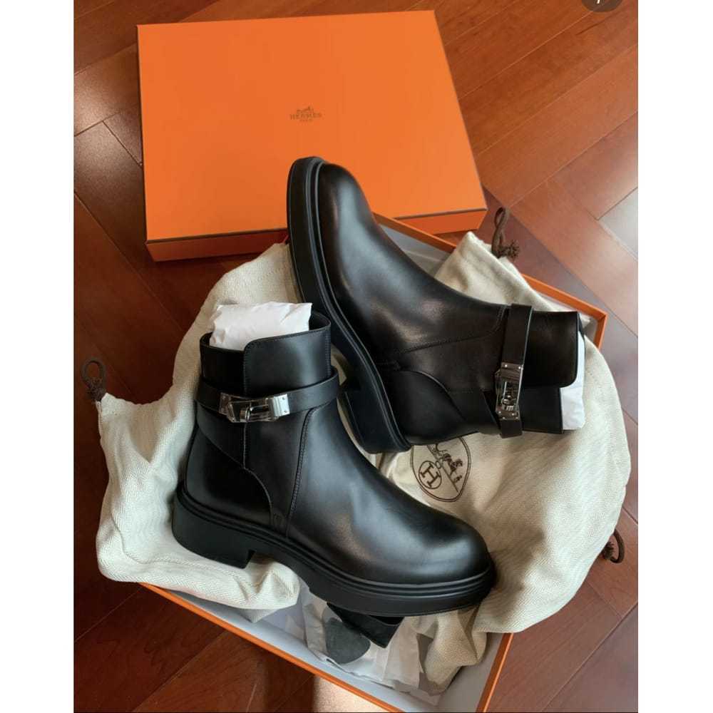 Hermès Leather biker boots - image 2