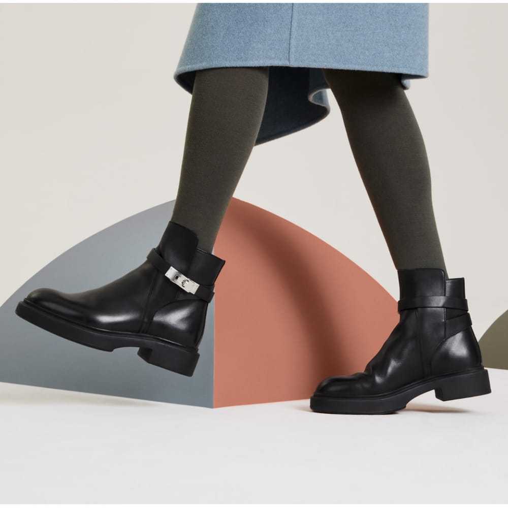 Hermès Leather biker boots - image 3