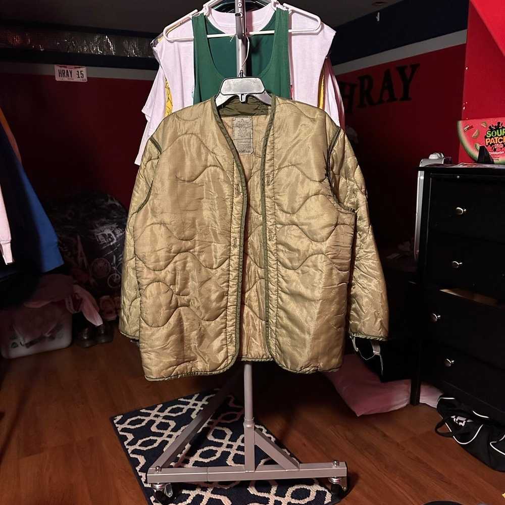Vintage y2k Puffy Military Liner Jacket. - image 1